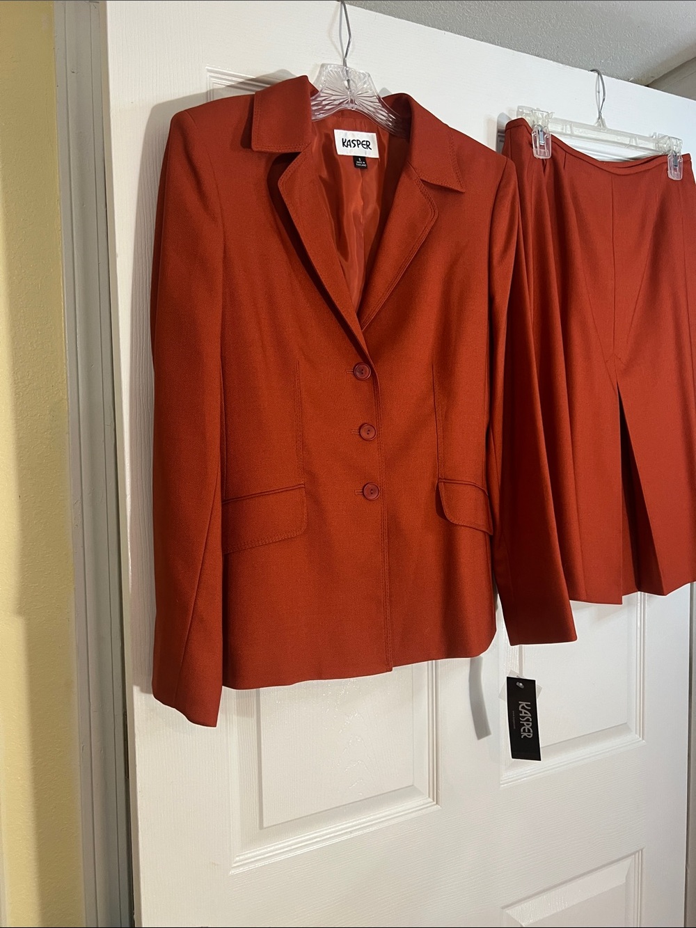 Kasper Women's Rust Orange Single-Breasted Blazer